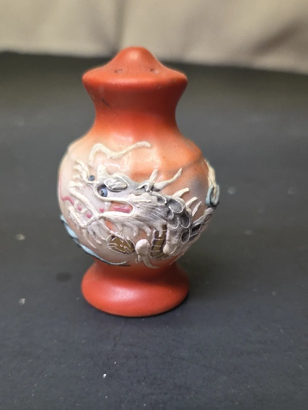 Japanese Moriage Dragonware salt and pepper shaker set.